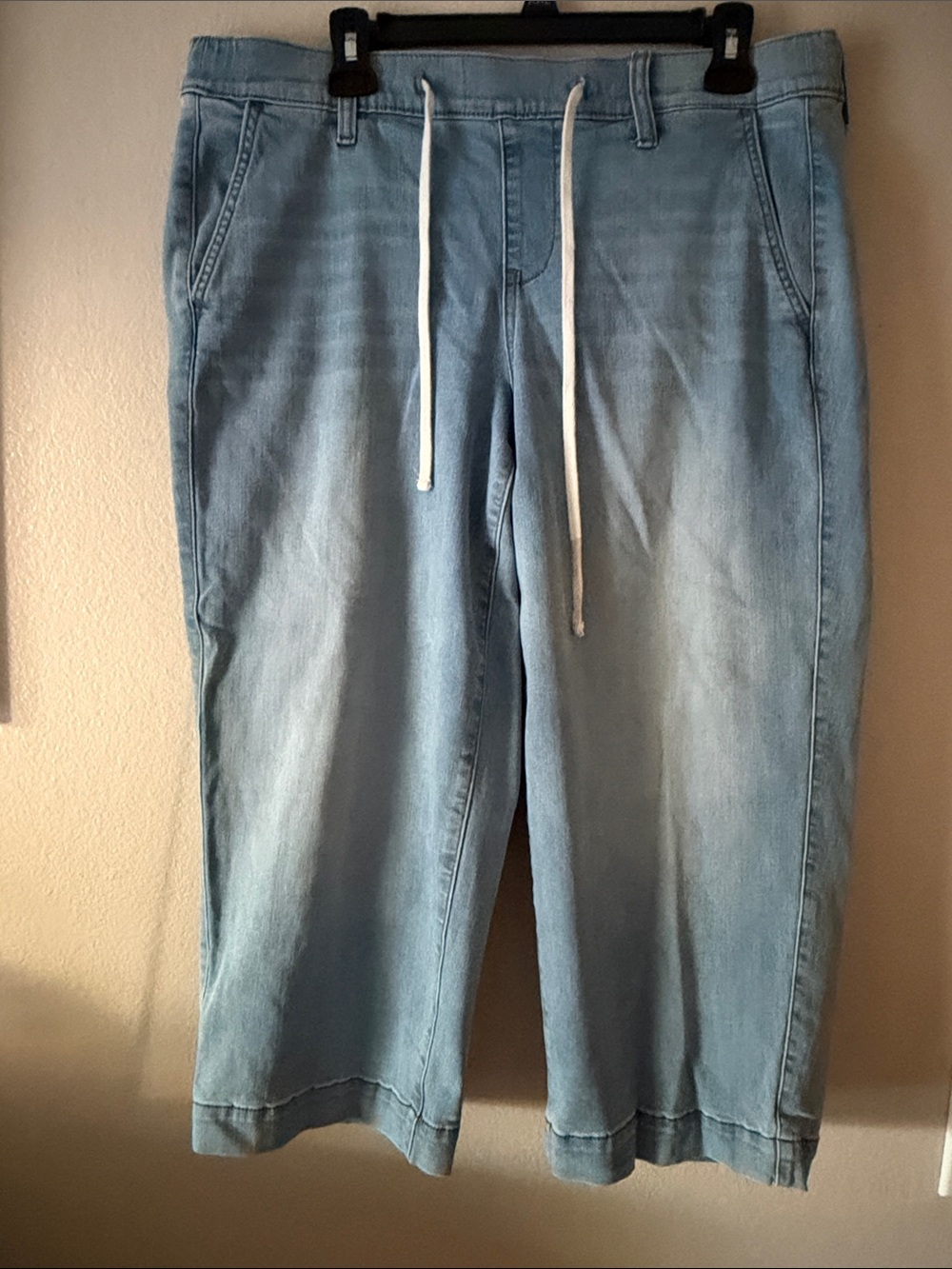 torrid Light Blue Wide Leg Denim Jeans with Drawstring